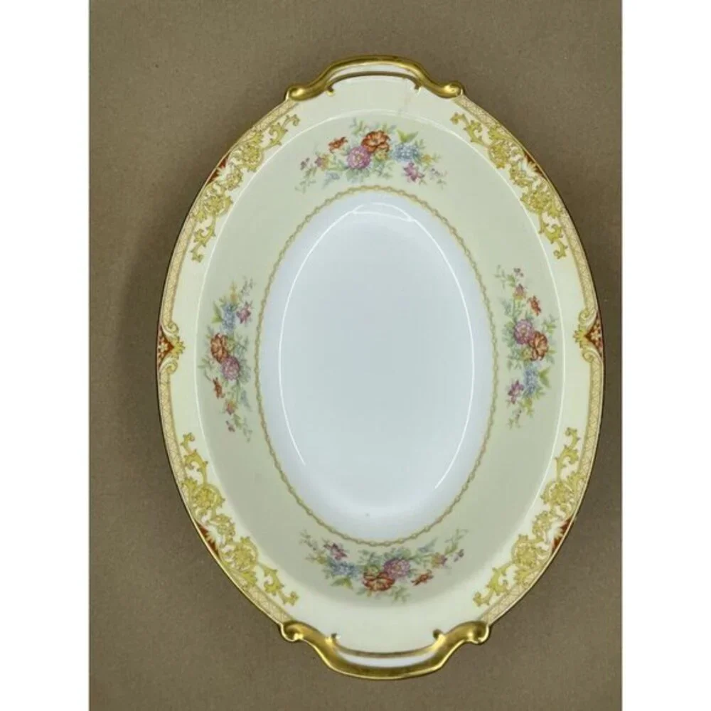 Noritake China Topaze Pattern Vintage Porcelain Oval Bowl 11.5
